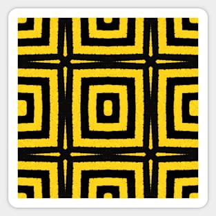 HIGHLY Visible Yellow and Black Line Kaleidoscope pattern (Seamless) 20 Sticker